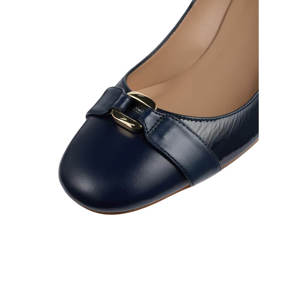 L.K. Bennett Kate Navy Block Heel Courts